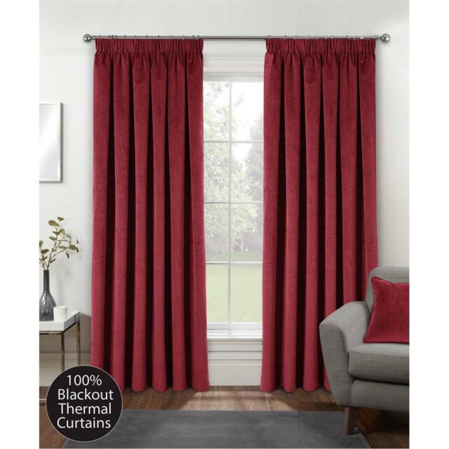 Enhanced Living Oxford Velvet 100% Blackout Tape Top Curtains - image 1