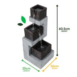 Streetwize Stacked Blocks Solar Fountain -Modern Architecture - thumbnail 3