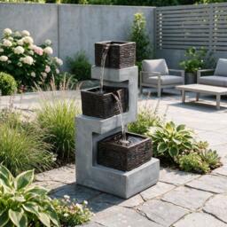 Streetwize Stacked Blocks Solar Fountain -Modern Architecture