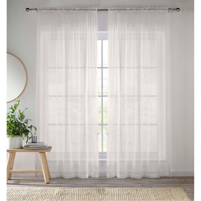 Enhanced Living 2 Plain Sheer Voile Panels with Rod Pocket (Pair) - image 1