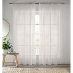 Enhanced Living 2 Plain Sheer Voile Panels with Rod Pocket (Pair)