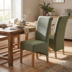 Shankar Set of 2 Krista Weave Green Dining Chairs