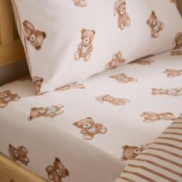 Catherine Lansfield Brushed Teddy Bear Cotton Fitted Sheet - thumbnail 1