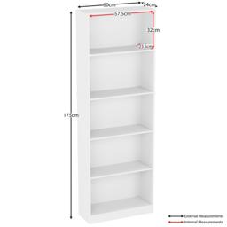 Lassic Vida Designs Cambridge 5 Tier Extra Large Bookcase - thumbnail 2