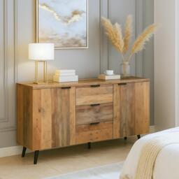 Urban Meuble Modern Console Table Brown Wood Stylish Storage - thumbnail 1