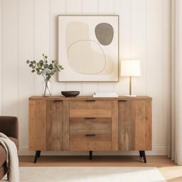 Urban Meuble Modern Console Table Brown Wood Stylish Storage - thumbnail 3