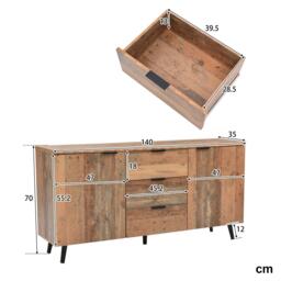 Urban Meuble Modern Console Table Brown Wood Stylish Storage - thumbnail 4