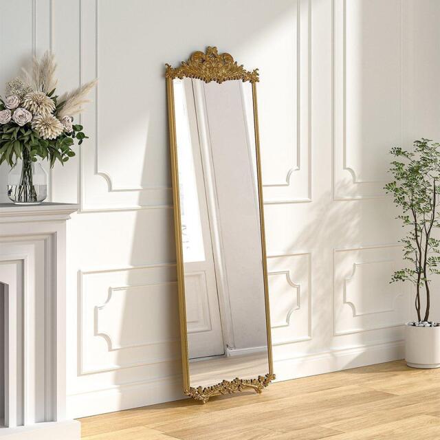 LIFE IDEAS Antique Gold Metal Ornate Full-Length Mirror - image 1