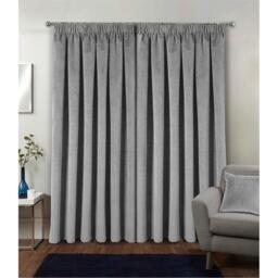 Enhanced Living Oxford Velvet 100% Blackout Tape Top Curtains - thumbnail 2