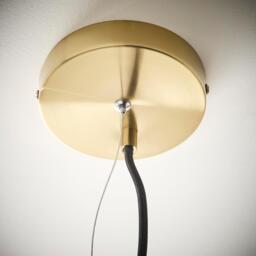 K Living Carter 2 Light Ribbed Glass Brass Light Pendant - thumbnail 3