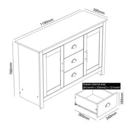 Jack Wills Lancaster 3 Drawer Sideboard - thumbnail 8