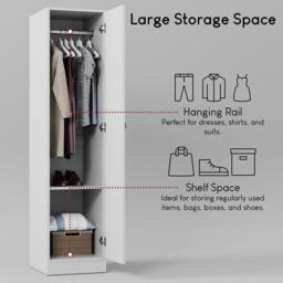 Lassic Vida Designs Riano 1 Door Wardrobe - thumbnail 4