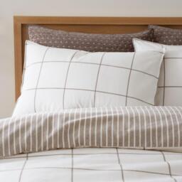 Bianca Brushed Regal Check Cotton Duvet Cover Set - thumbnail 3