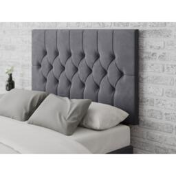 Aspire Olivier 80 cm Headboard, Plush Velvet Fabric, Navy - thumbnail 1