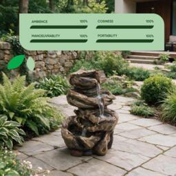 Streetwize Solar Water Feature - Rock Stack Water Fountain - thumbnail 7