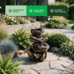 Streetwize Solar Water Feature - Rock Stack Water Fountain - thumbnail 4