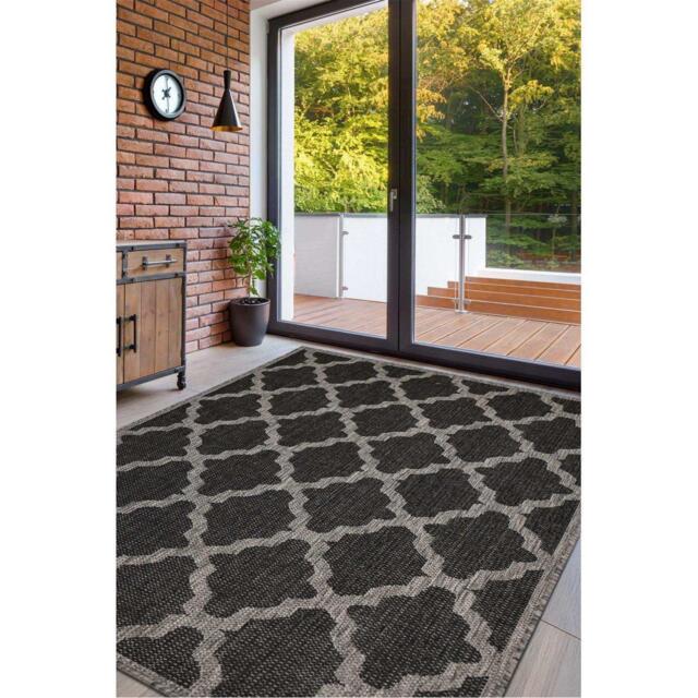 Homemaker Trellis Gel Flatweave Rug Black