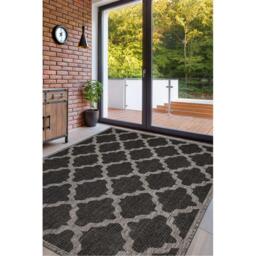 Homemaker Trellis Gel Flatweave Rug Black - thumbnail 1