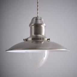 K Living Satin Nickel Fisherman Style Pendant Light Shade