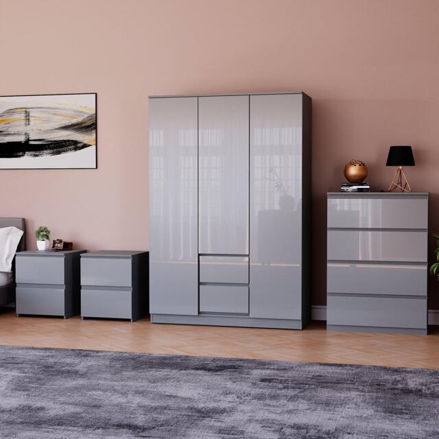 Lassic Vida Designs Glinton Gloss 4 Piece Bedroom Set 7 - image 1