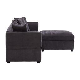Kabinet UK Chenille Upholstered 3-Seater Sectional Sofa with - thumbnail 5
