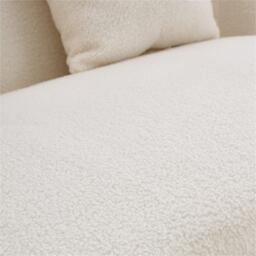 Kabinet UK White Teddy Fabric Loveseat with Metal Legs - thumbnail 7