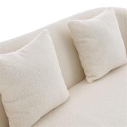 Kabinet UK White Teddy Fabric Loveseat with Metal Legs - thumbnail 9