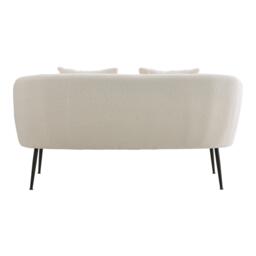 Kabinet UK White Teddy Fabric Loveseat with Metal Legs - thumbnail 5