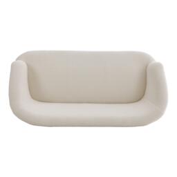 Kabinet UK White Teddy Fabric Loveseat with Metal Legs - thumbnail 6