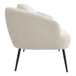 Kabinet UK White Teddy Fabric Loveseat with Metal Legs - thumbnail 4