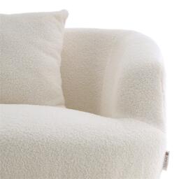 Kabinet UK White Teddy Fabric Loveseat with Metal Legs - thumbnail 8
