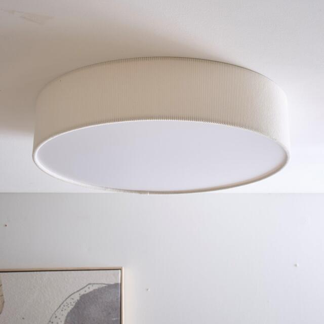 K Living Crete 45cm 3 Light White Velvet Drum Shade - image 1