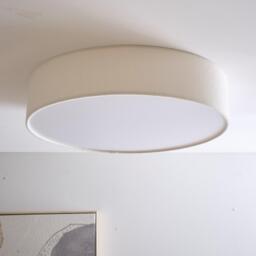 K Living Crete 45cm 3 Light White Velvet Drum Shade