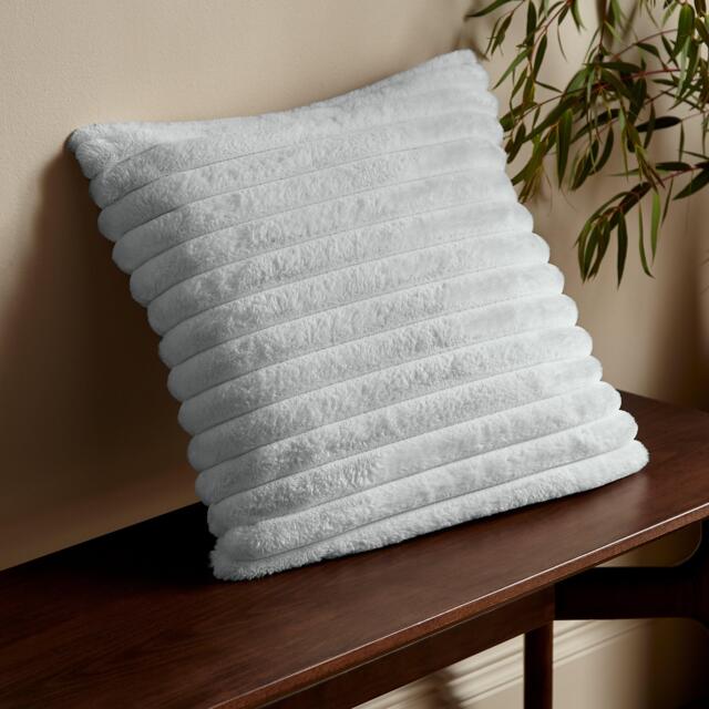 Catherine Lansfield Cosy Ribbed Faux Fur Soft Touch Cushion - image 1