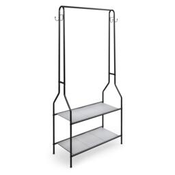 House of Home Clothes Stand Two Shelves in Black Powder Coat - thumbnail 2