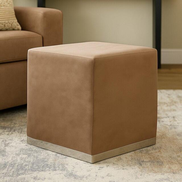Interiors by Premier Hagen Mink And Silver Square Stool - image 1