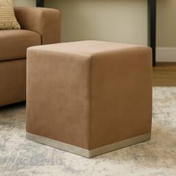 Interiors by Premier Hagen Mink And Silver Square Stool - thumbnail 1