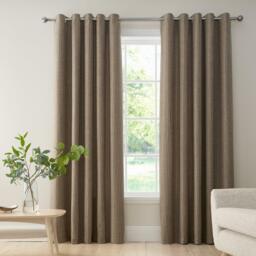 Bianca Chenille Stripe Lined Eyelet Curtains - thumbnail 1