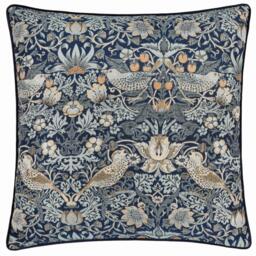 Morris and Co Strawberry Thief Piped Jacquard Feather Filled Cus
