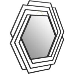 Interiors by Premier Beauly Black Finish Hexagonal Wall Mirror - thumbnail 2