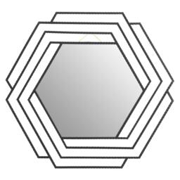 Interiors by Premier Beauly Black Finish Hexagonal Wall Mirror