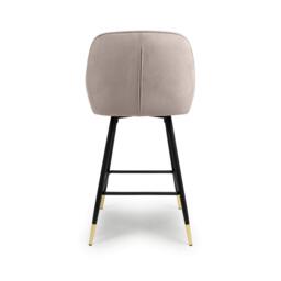 Shankar Set of 2 Savanna Brushed Velvet Mink Bar Stools - thumbnail 5