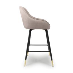 Shankar Set of 2 Savanna Brushed Velvet Mink Bar Stools - thumbnail 3