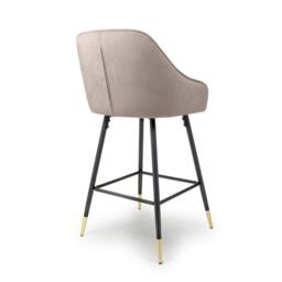 Shankar Set of 2 Savanna Brushed Velvet Mink Bar Stools - thumbnail 2