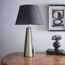 K Living Sola Tall Black Stripe Ceramic Table Lamp - thumbnail 2