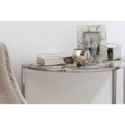 Fifty Five South Vita Half Moon Console Table with White Agate Top - thumbnail 1