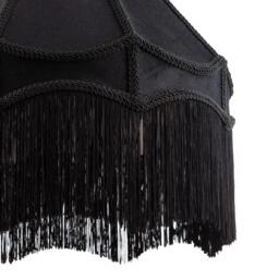 K Living Tassle 8 Inch Black Traditional Shade with Tassels - thumbnail 3