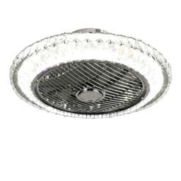 Kabinet UK Round Crystal Flush Mount LED Ceiling Fan Light - thumbnail 1