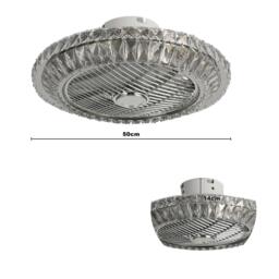 Kabinet UK Round Crystal Flush Mount LED Ceiling Fan Light - thumbnail 6