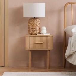 Birlea Axel 1 Drawer Fluted Bedside - thumbnail 1